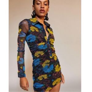 Urban Outfitters UO Heather Fitted Sparkle Shirt Dress